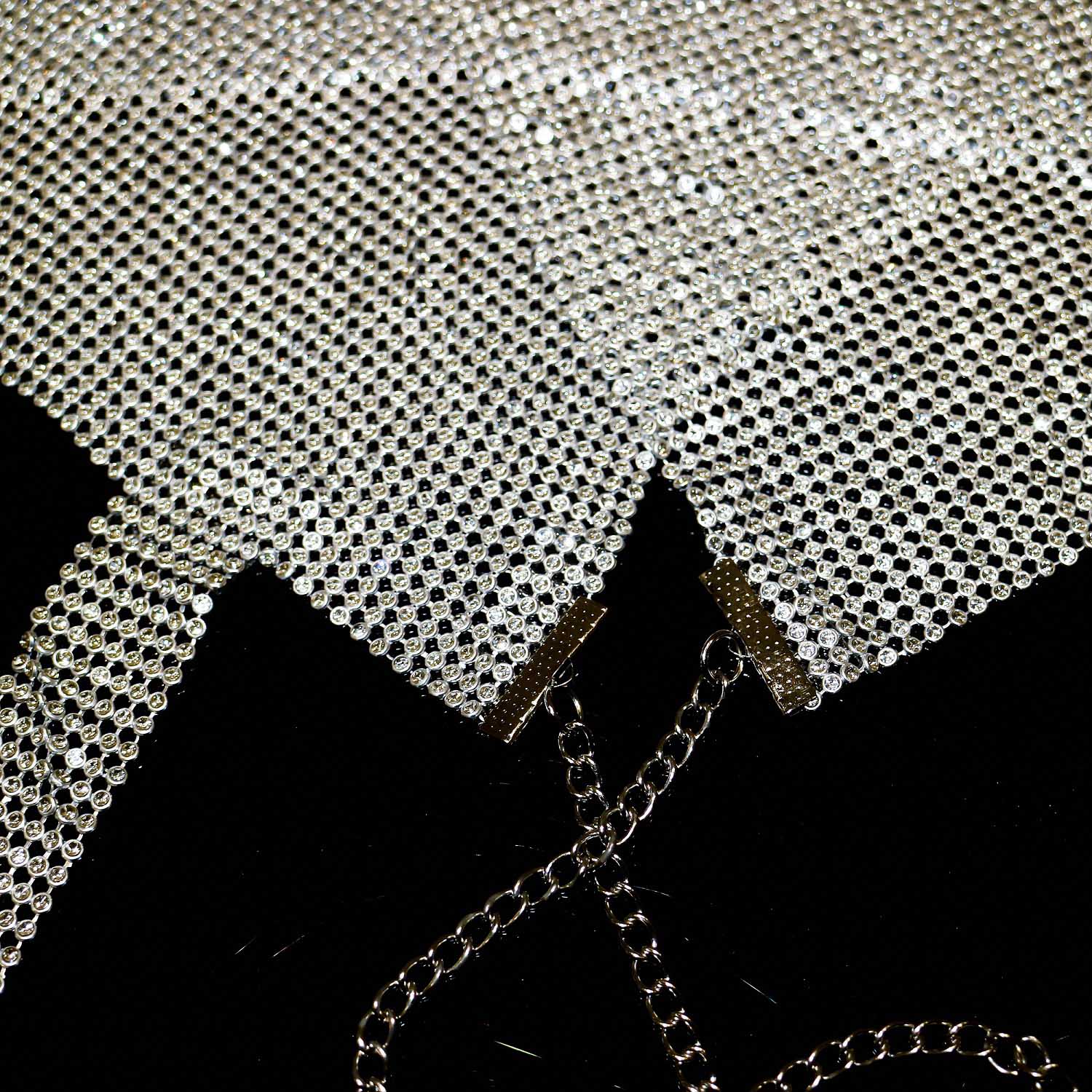 silver mesh rhinestone tank top