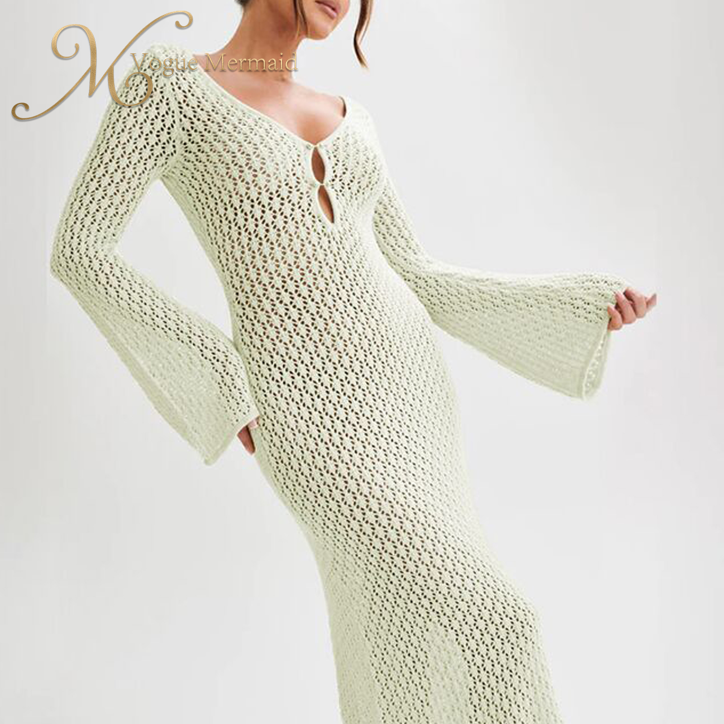 fashion crochet maxi dress