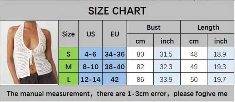 size of crochet halter top