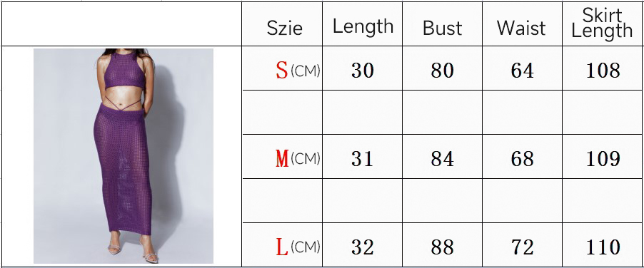 size of 2 piece crochet set
