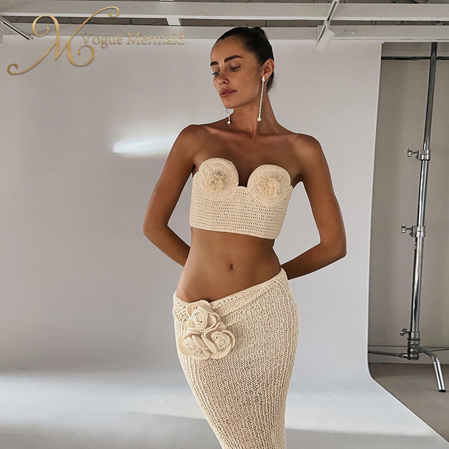 fashion crochet two piece set
