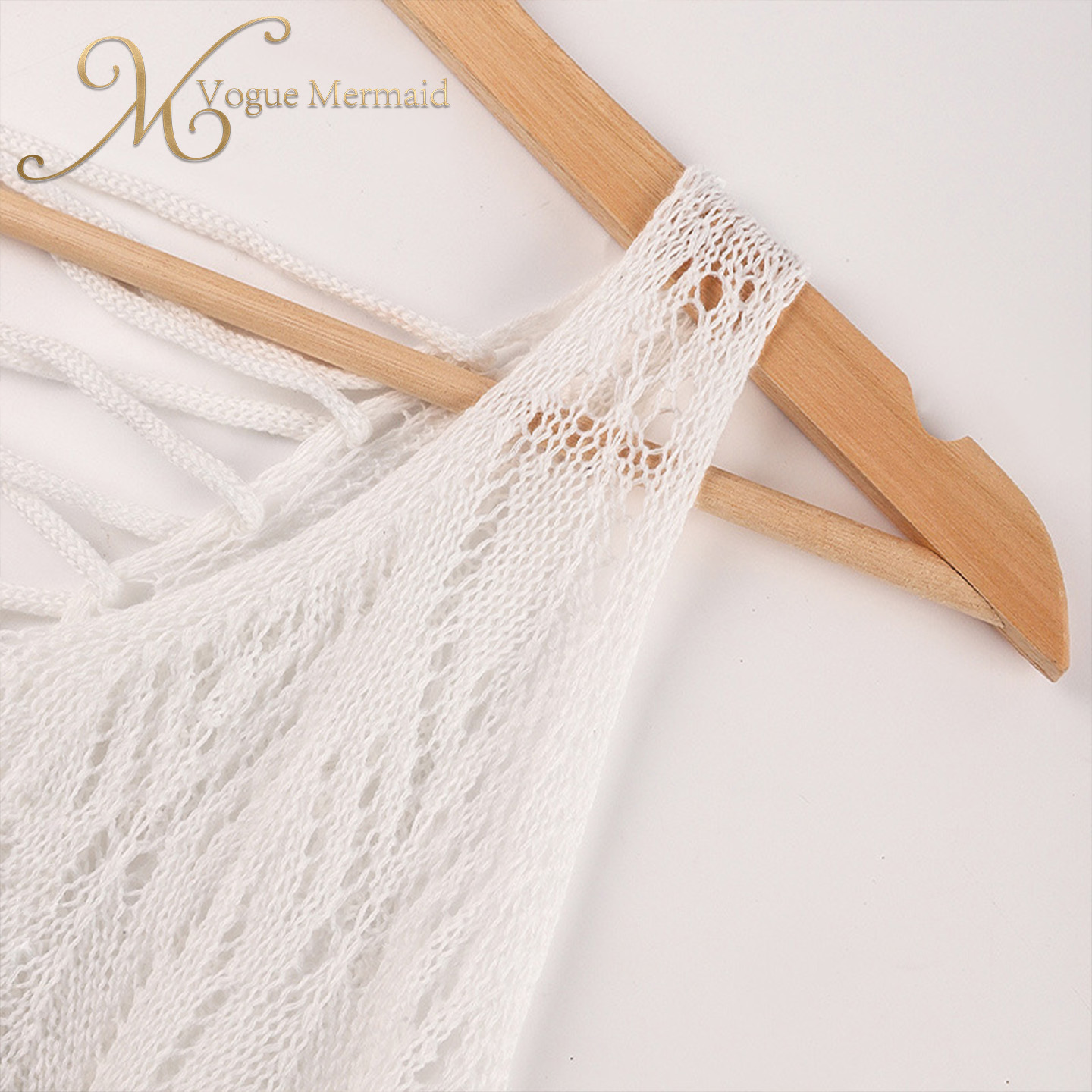 polyester crochet white dress