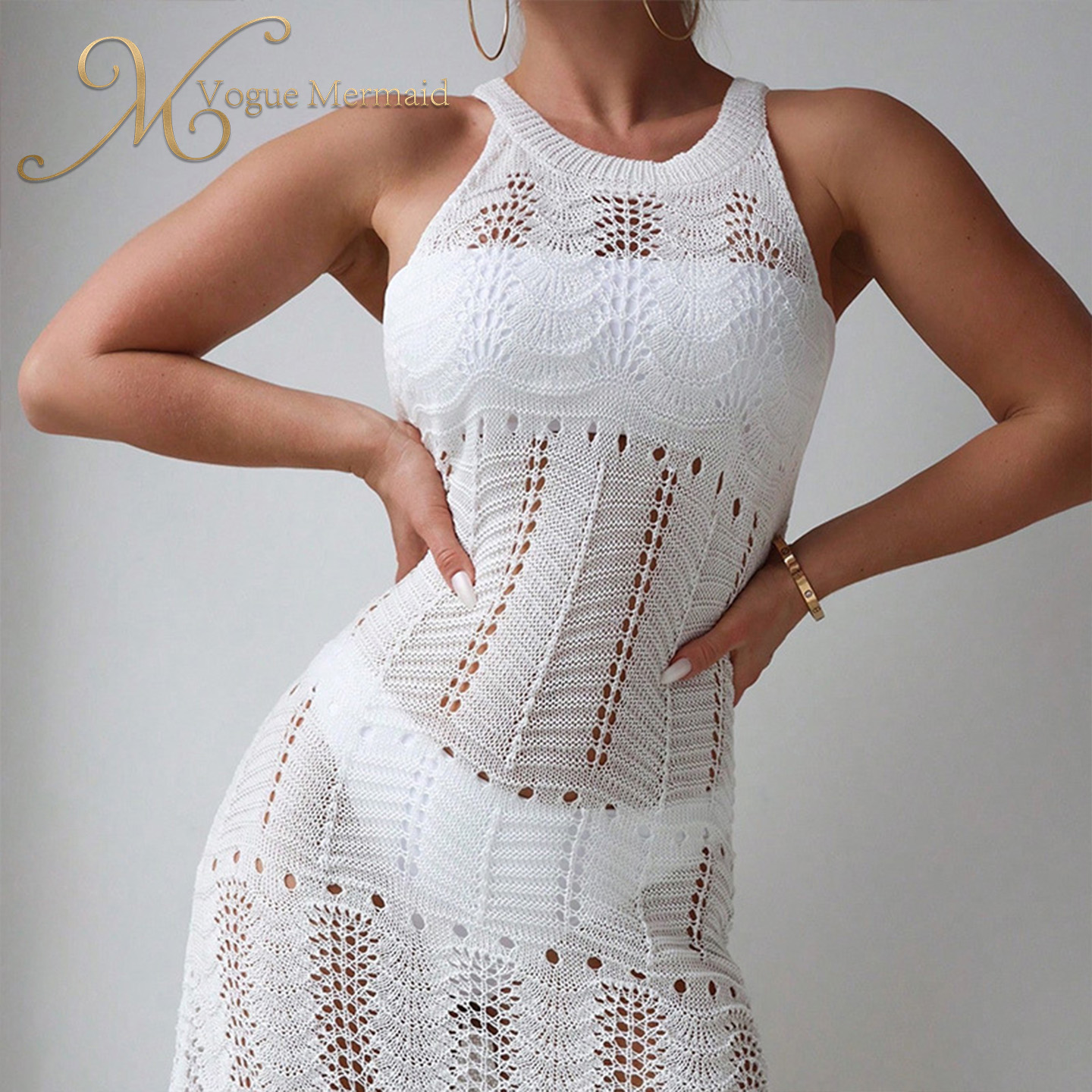 polyester crocheted dresses