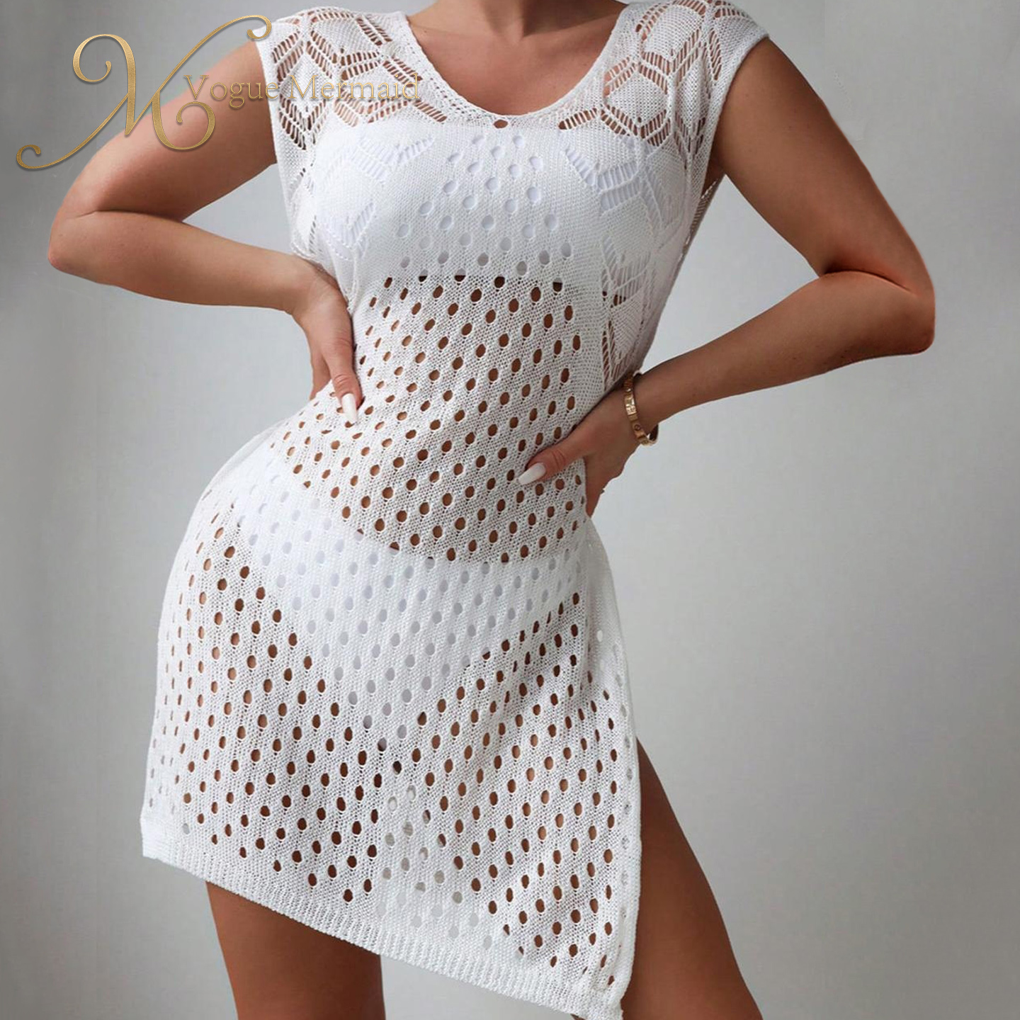 fashion mini crochet dress