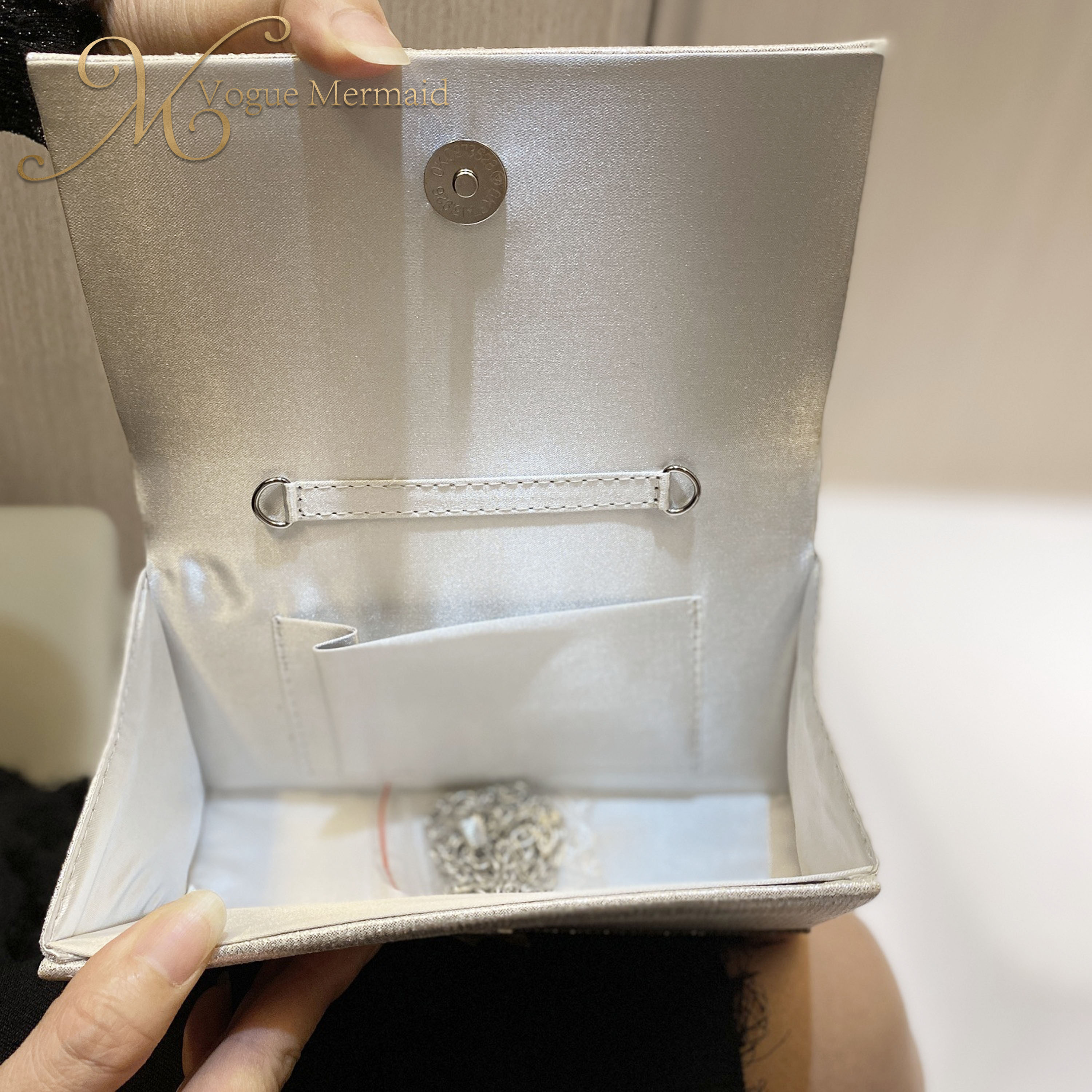 silver rhinestone shoulder bag
