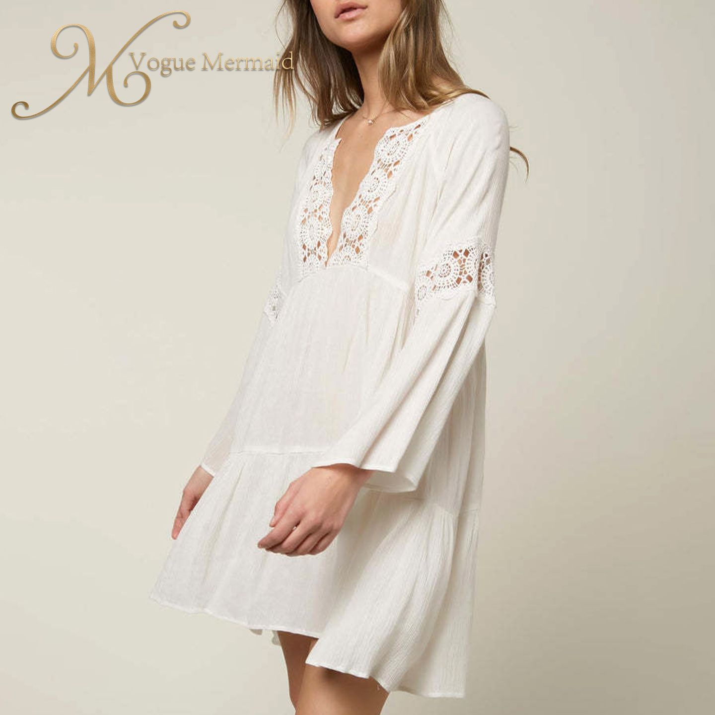 v-neck beach cover up dresses