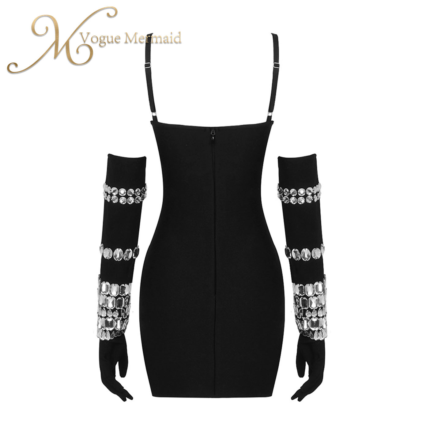 bodycon black diamond dress