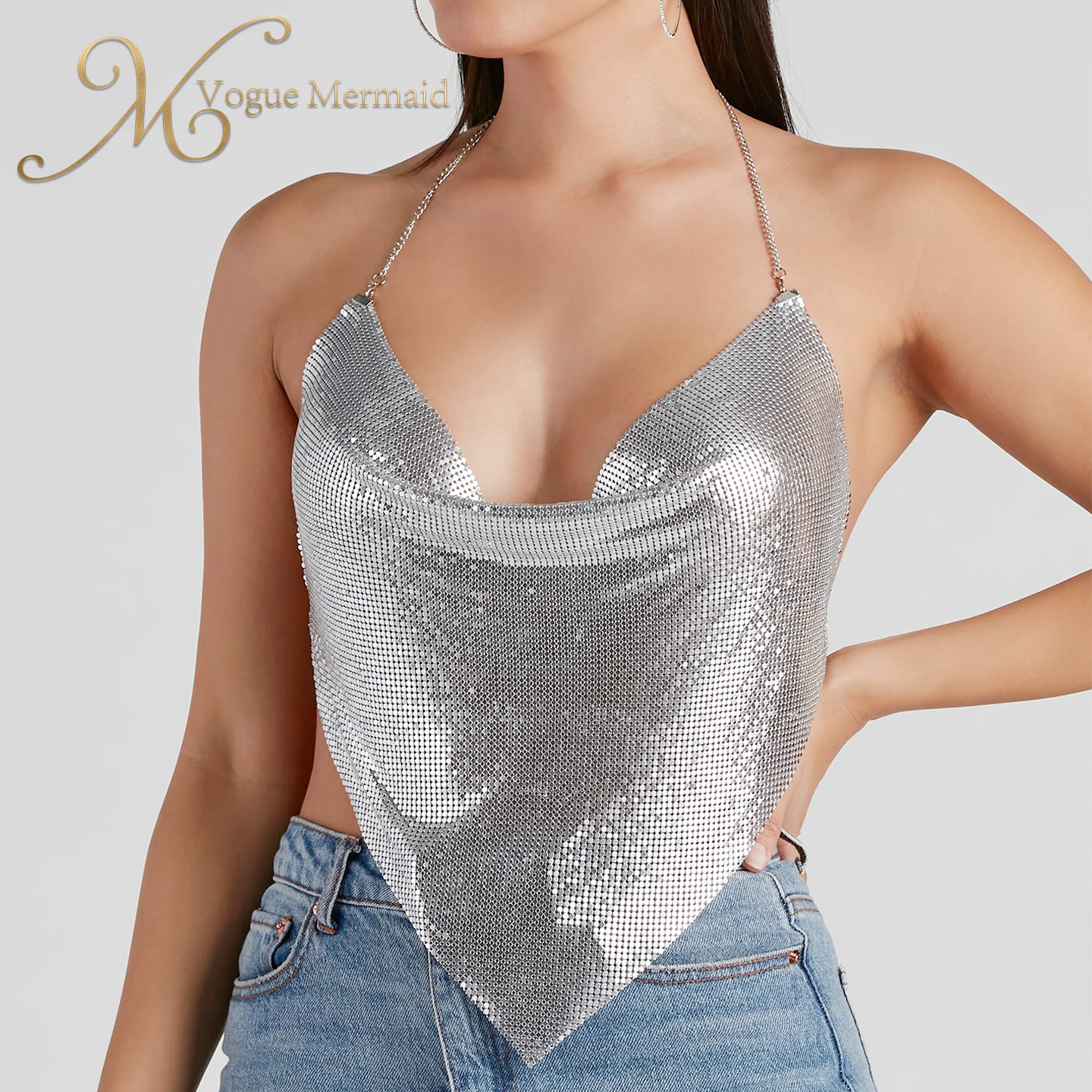 best metallic silver top