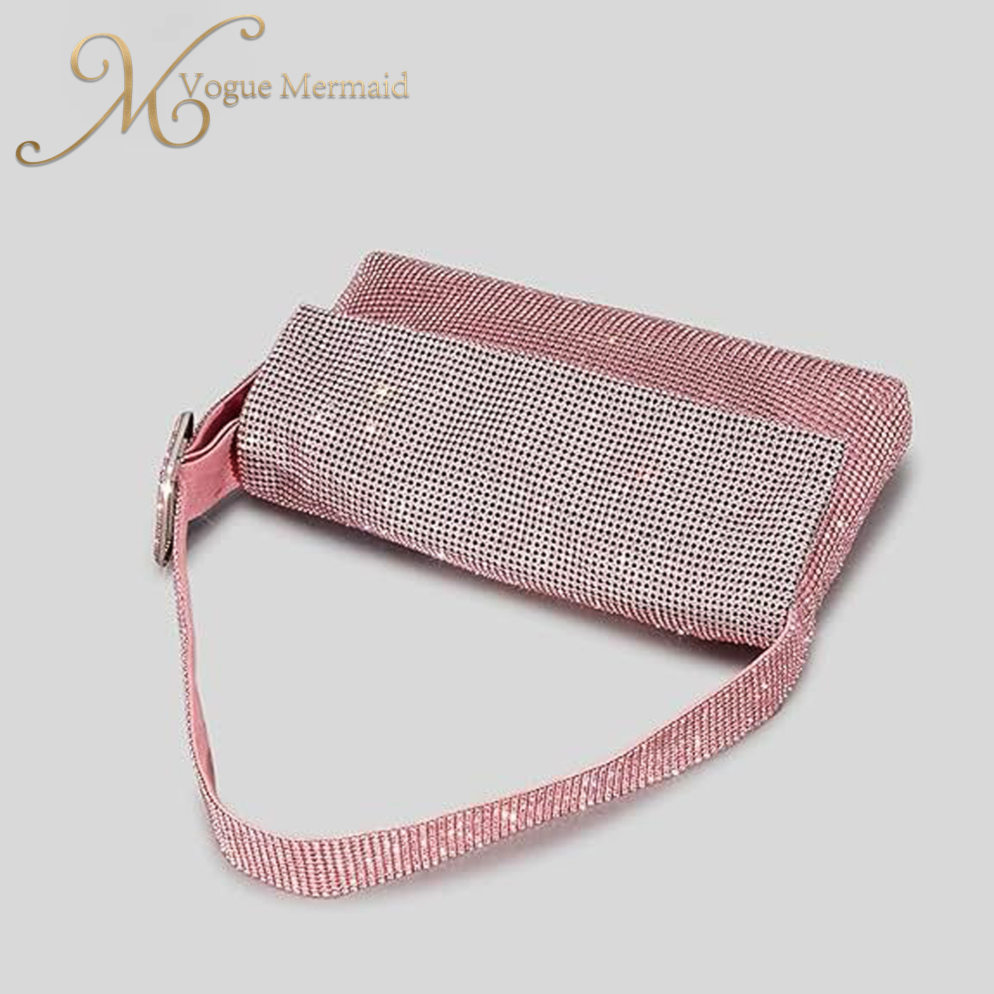 shoulder pink rhinestone bag