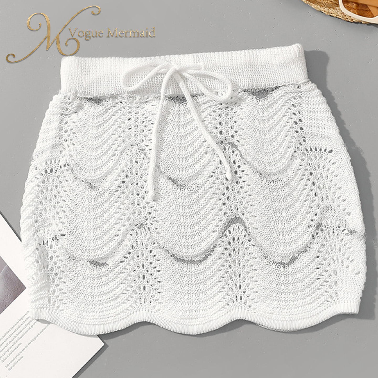 bodycon crochet mini skirt