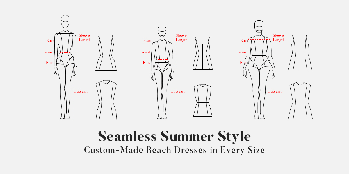 custom size of beach dress