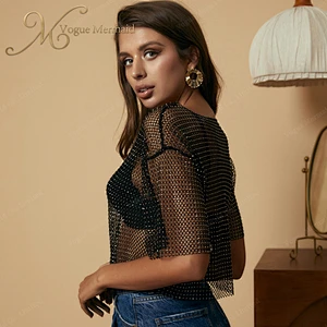 fishnet rhinestone top