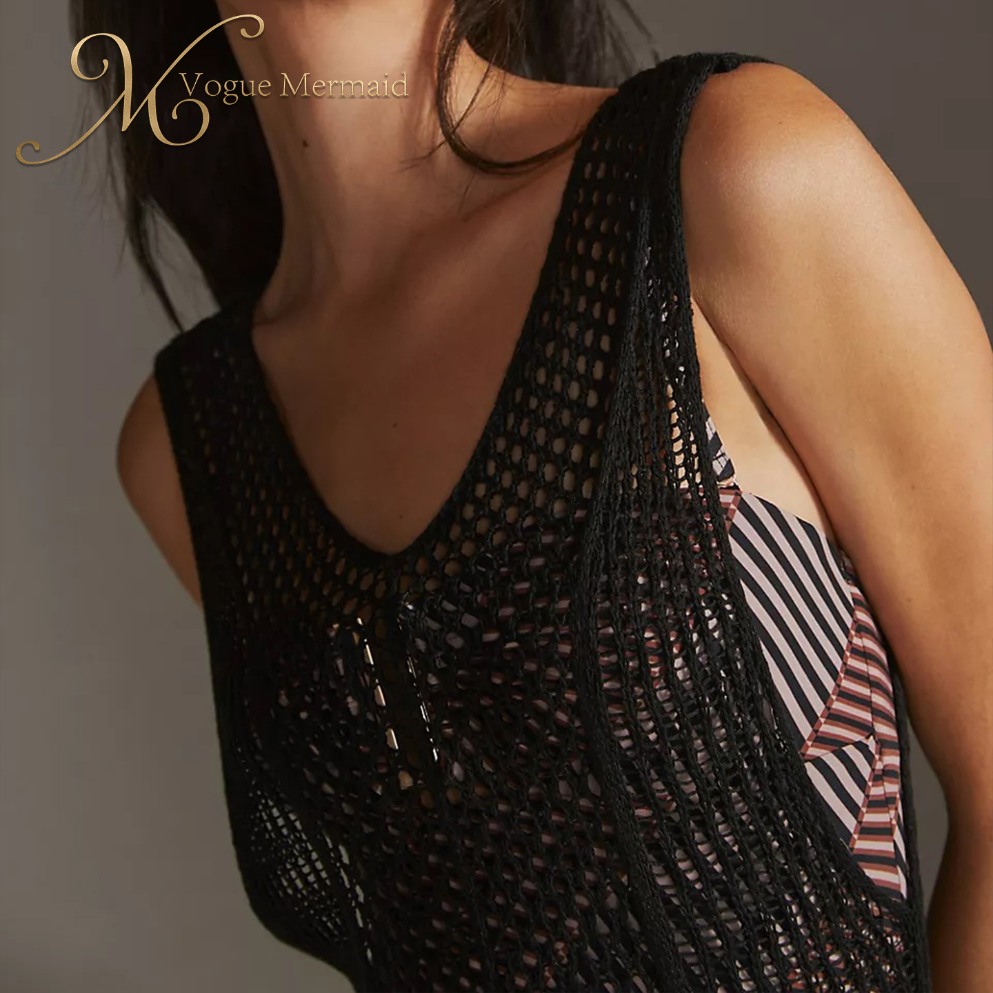 black crochet bodycon dress