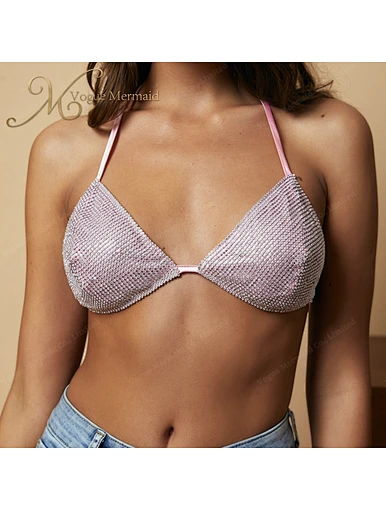 pink rhinestone crop top