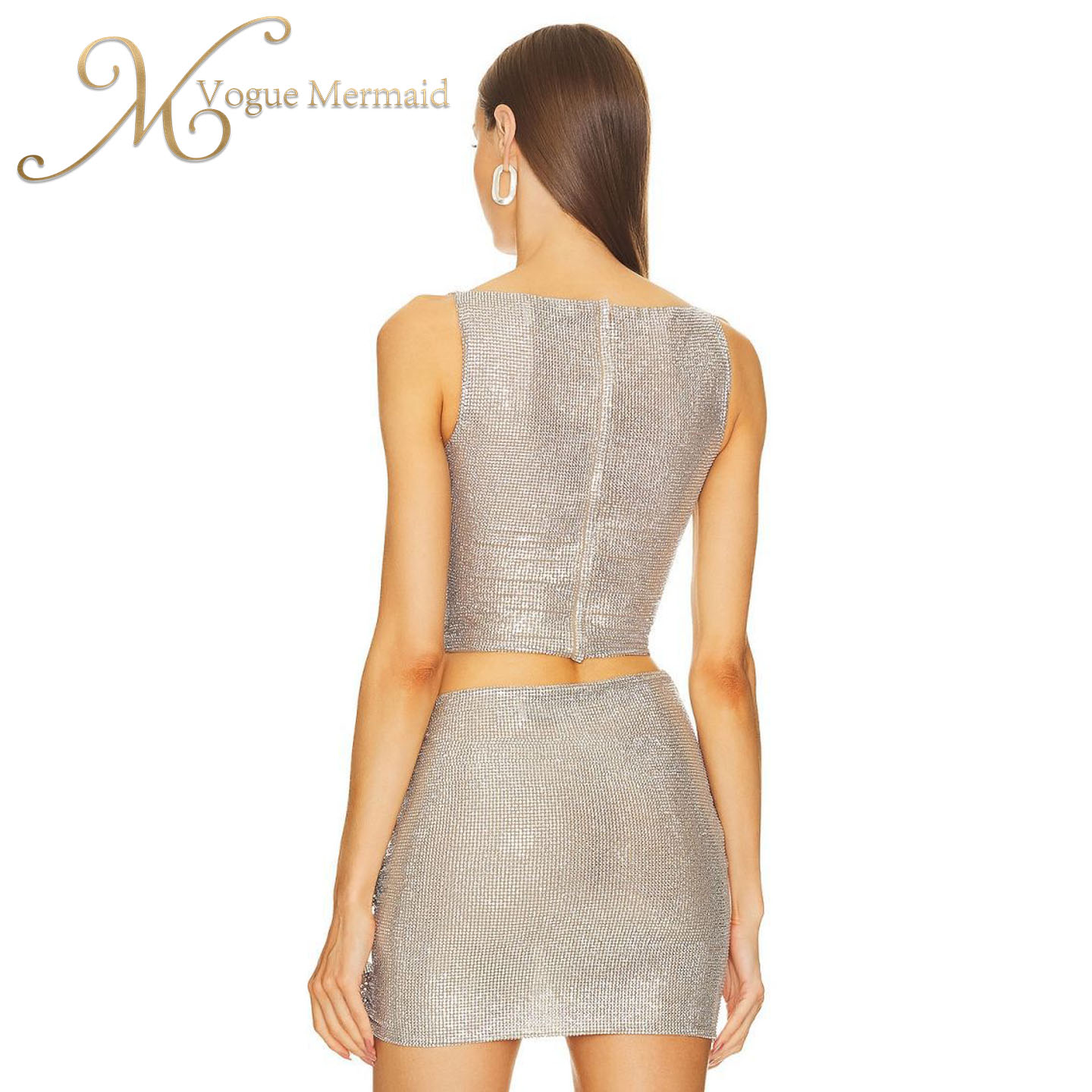 rhinestone two piece set for party