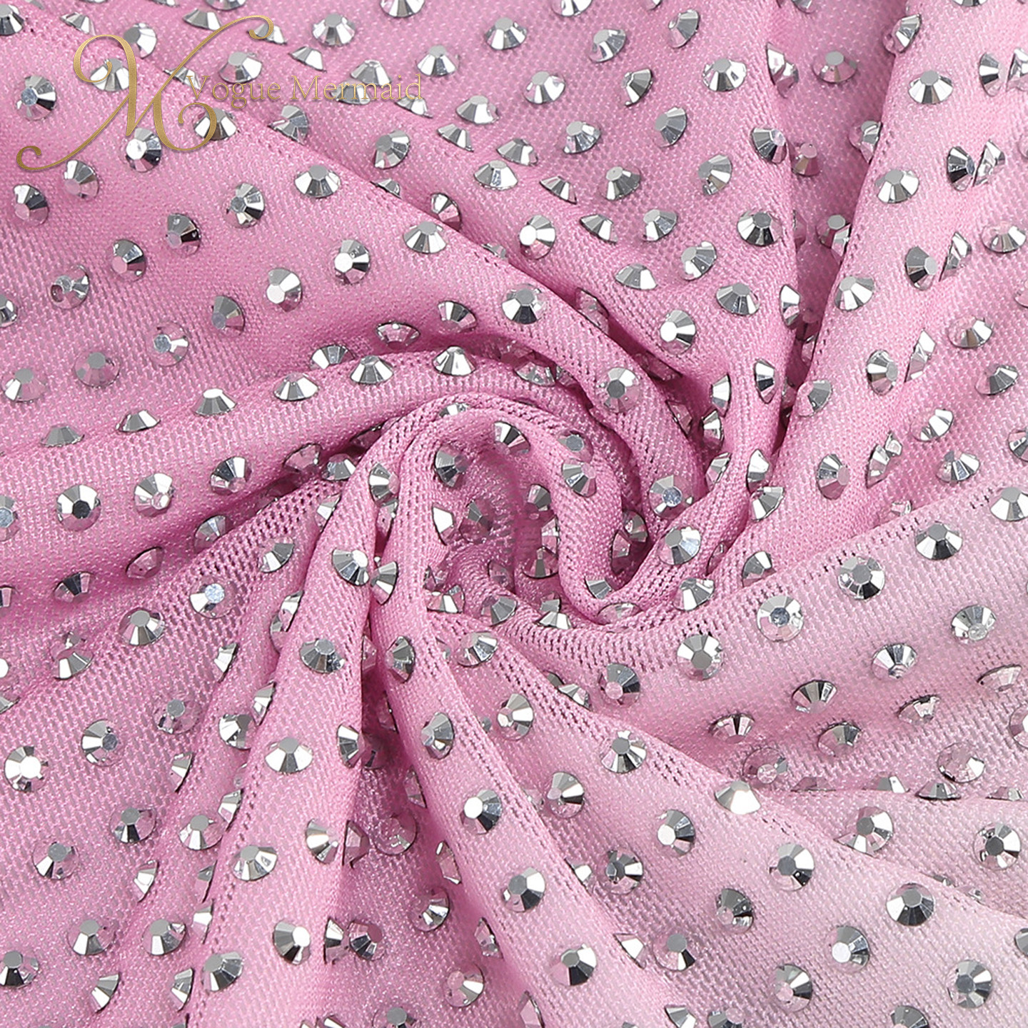 high quality pink rhinestone dress