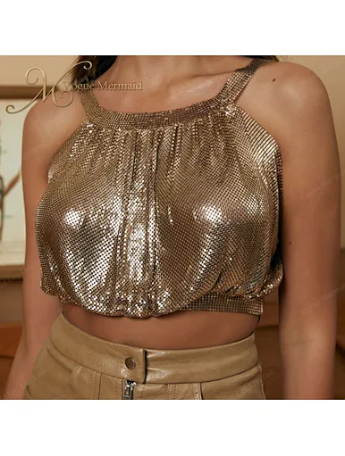 metallic gold tank top