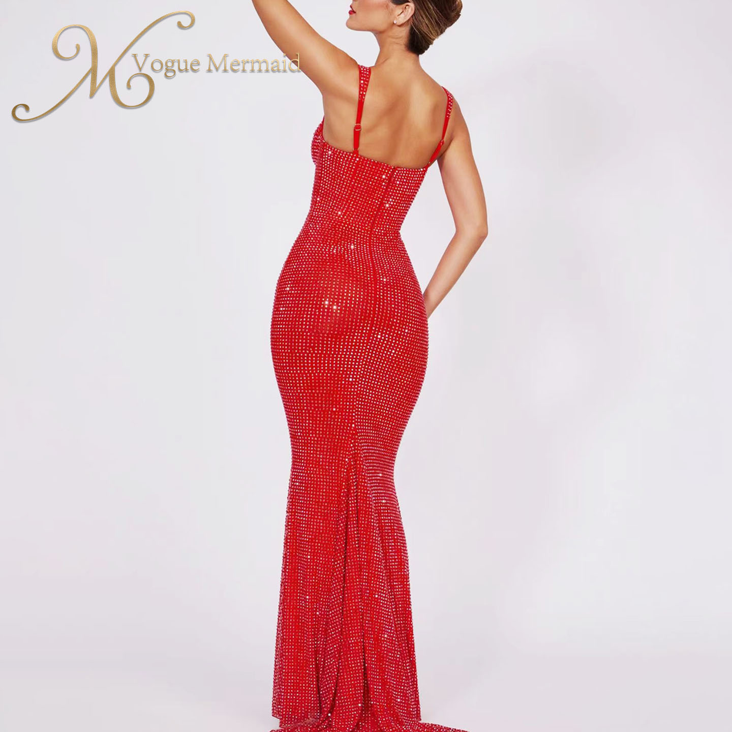 backless rhinestone cocktail dress