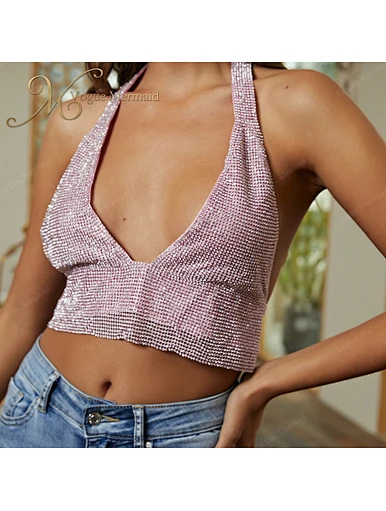 pink rhinestone top