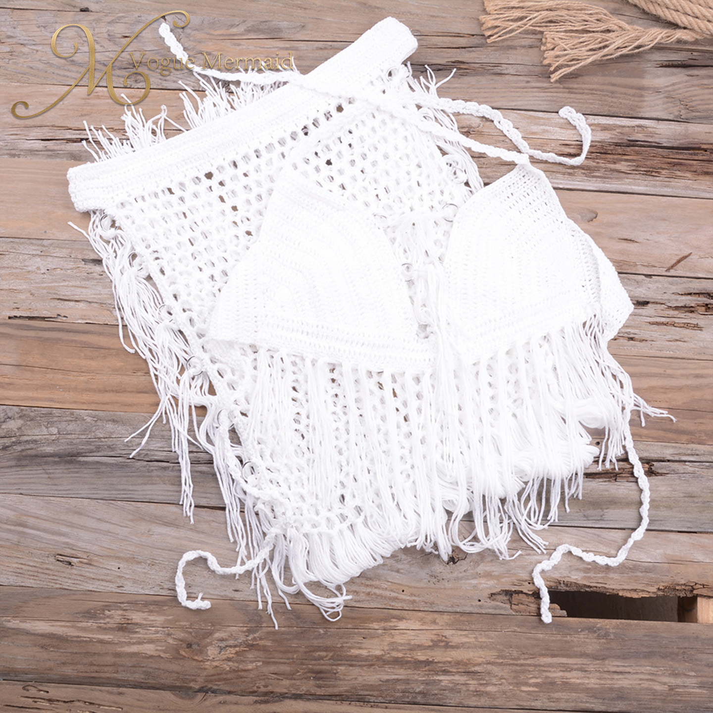 cotton two piece crochet set