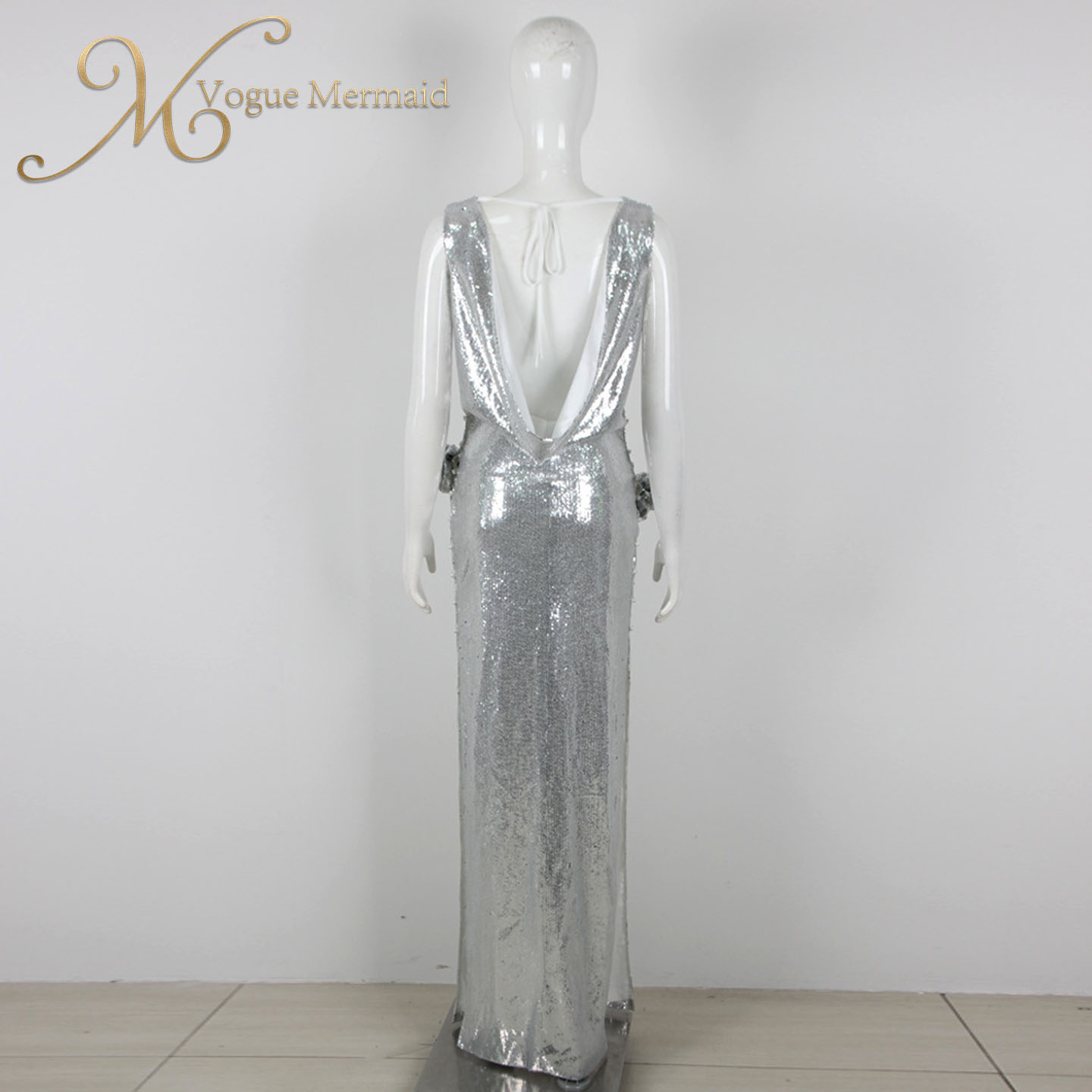 backless sequin prom dress