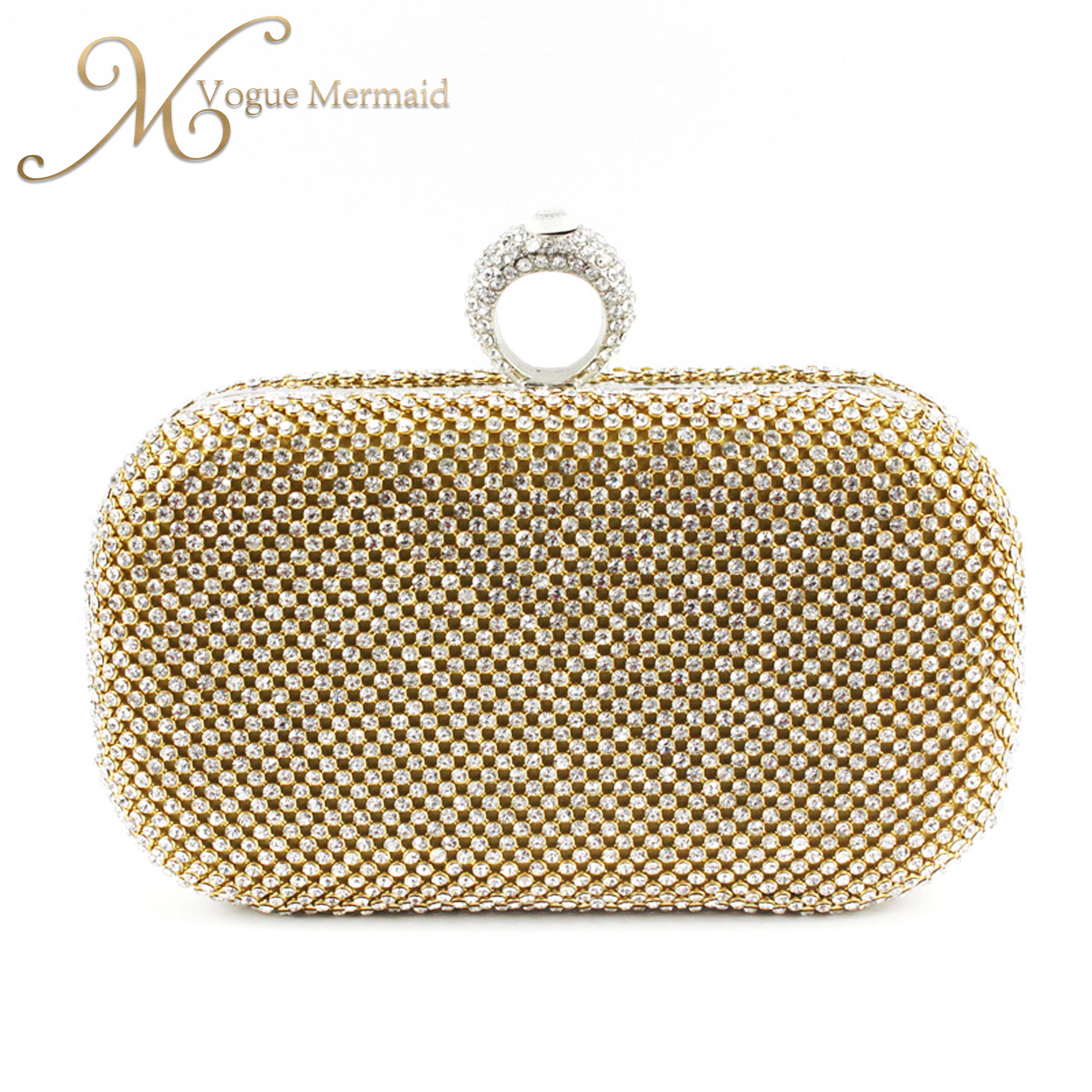 metal rhinestone clutch evening bag