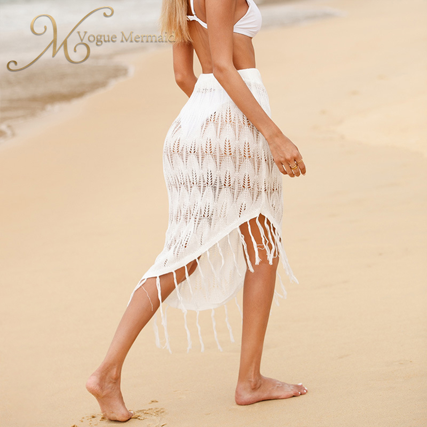 white crocheted skirt