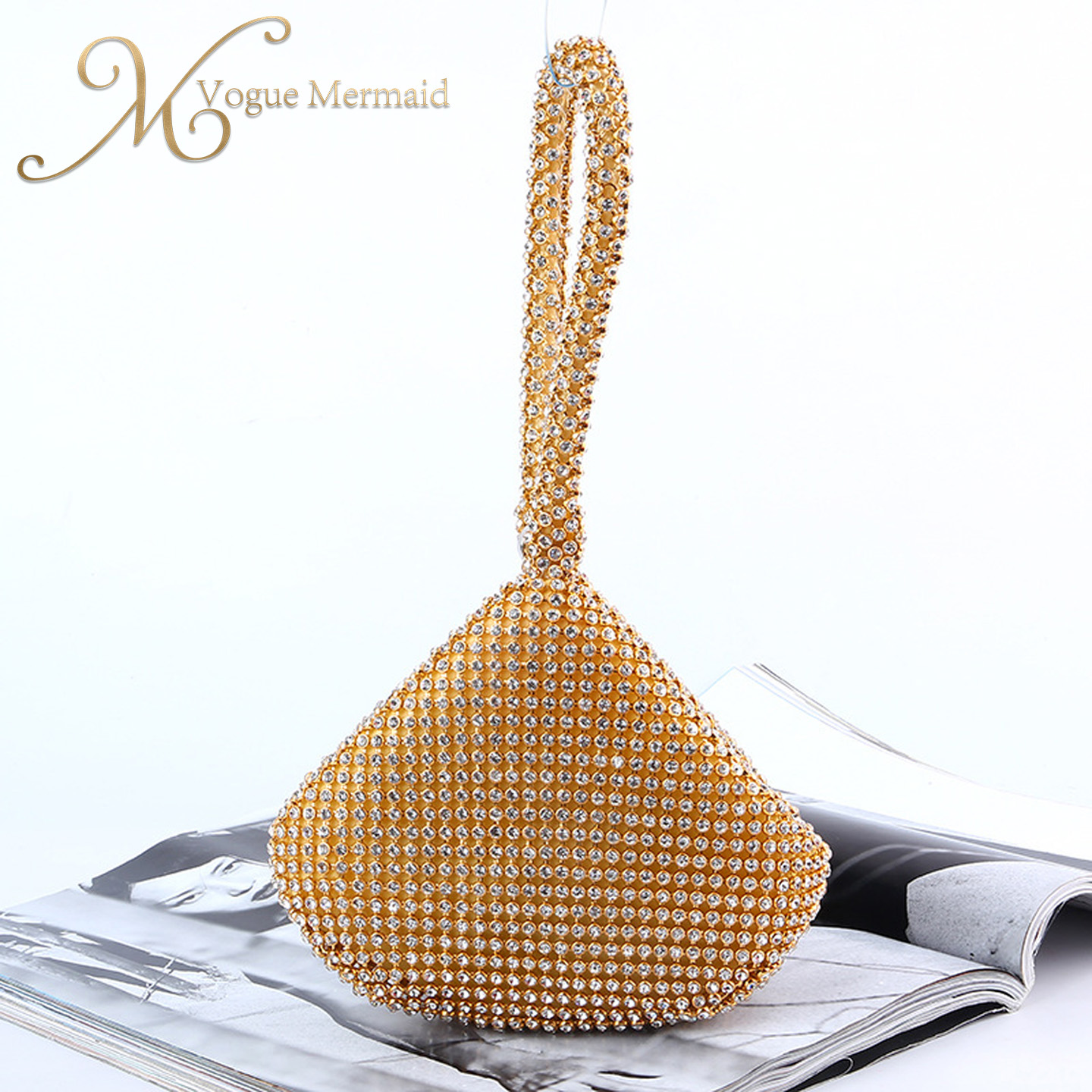 gold rhinestone mini bag