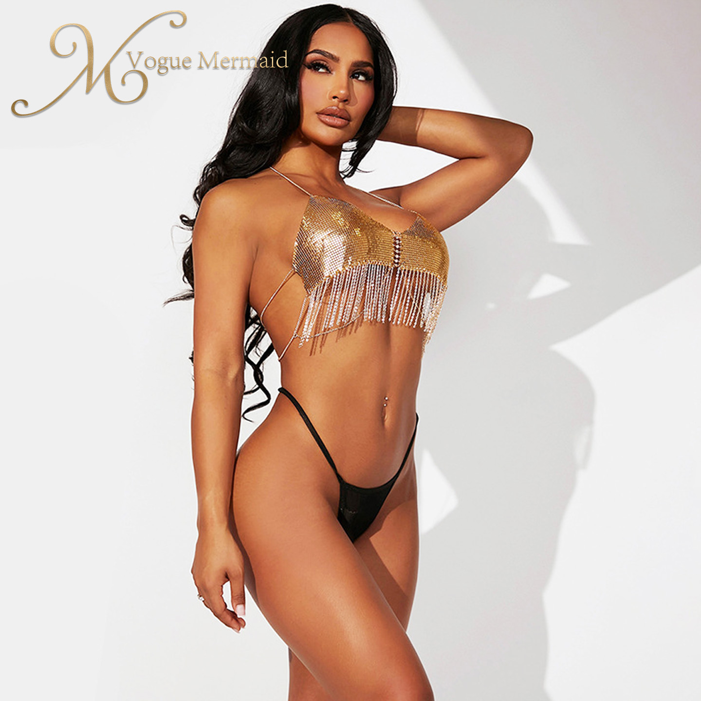 metallic bra top for club