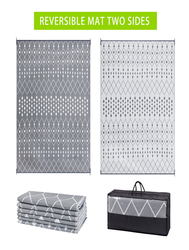 Beach mat PP pipe woven plastic beach mat portable folding portable beach mat outdoor picnic mat