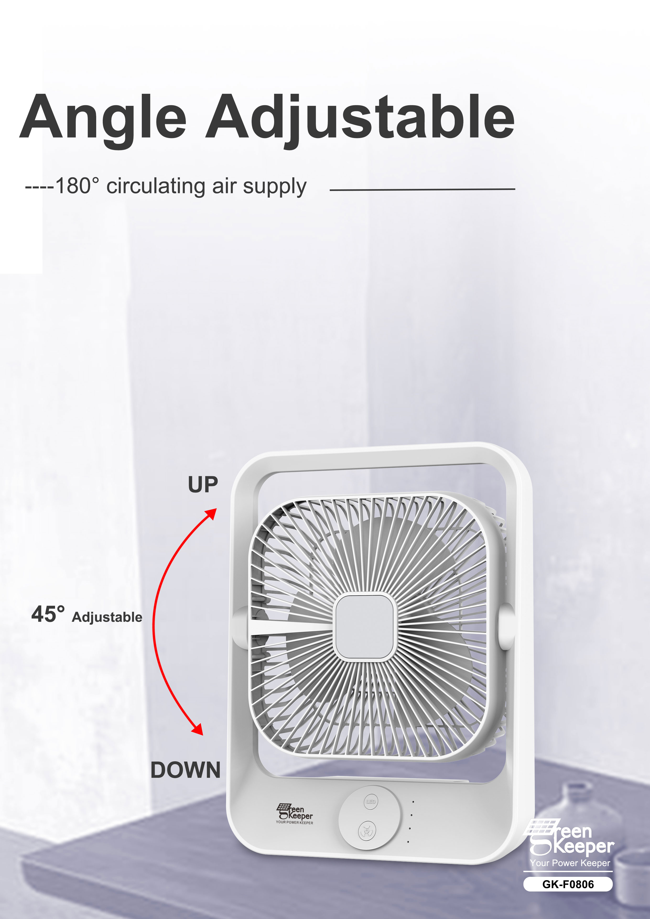 The portable solar table fan for home is a versatile device that combines the convenience of a rechargeable fan with the functionality of a built-in LED light.