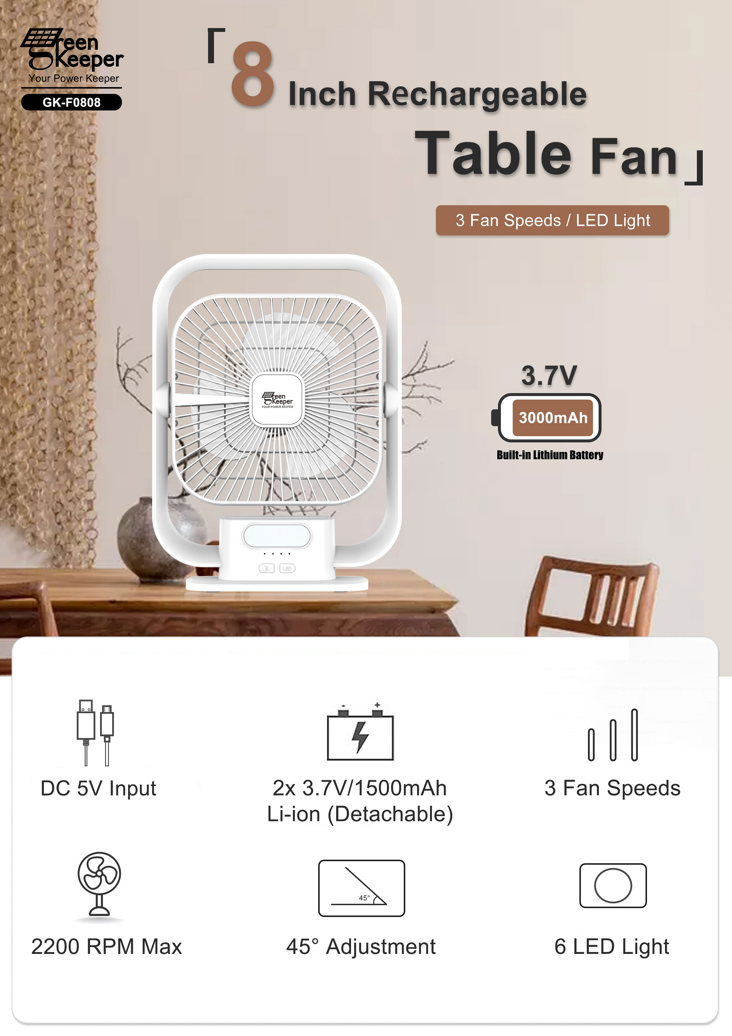 The solar table fan with battery is a remarkable device that combines functionality, portability, and sustainability.