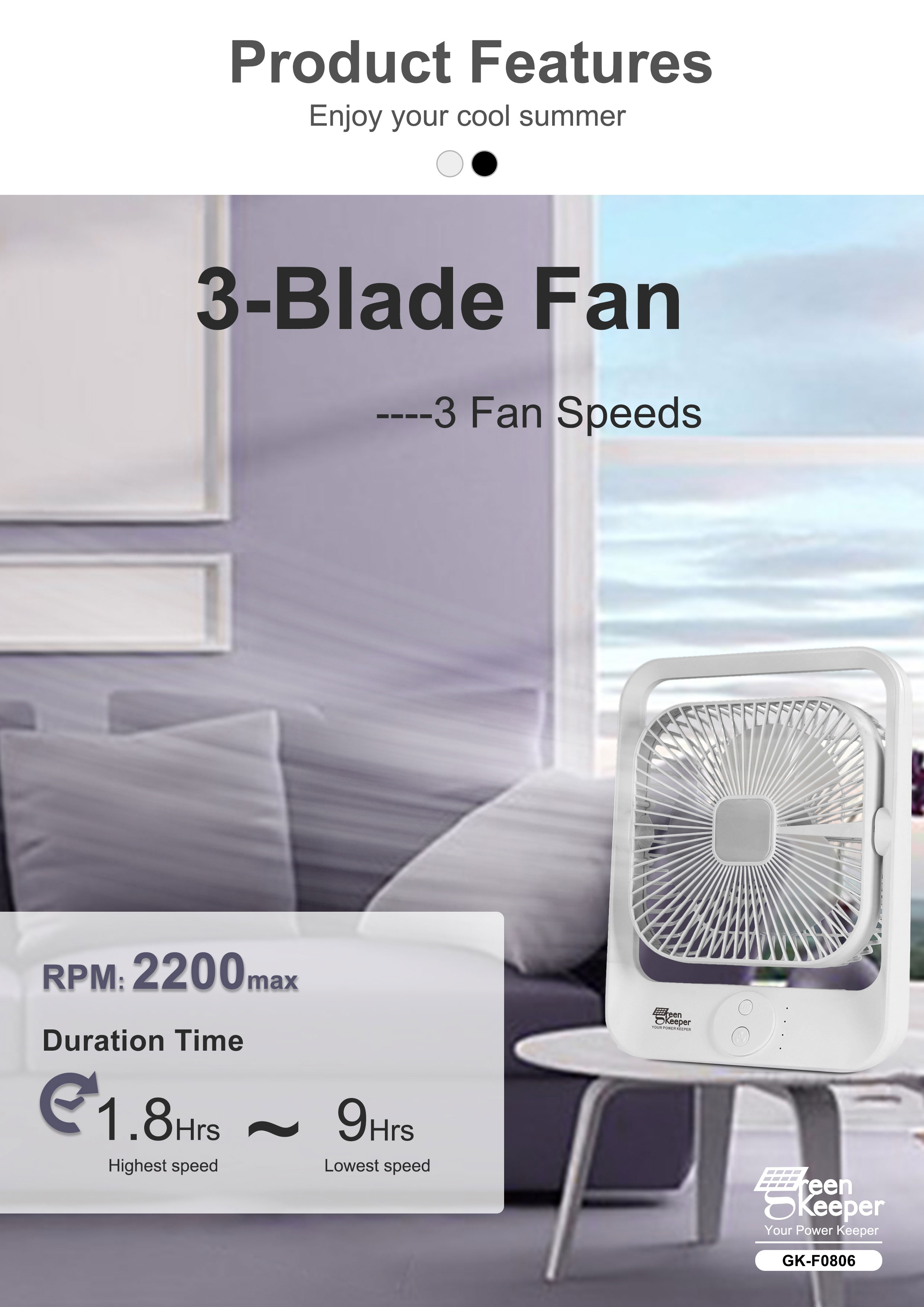 The solar table fan for home spaces is designed to be energy-efficient and sustainable.