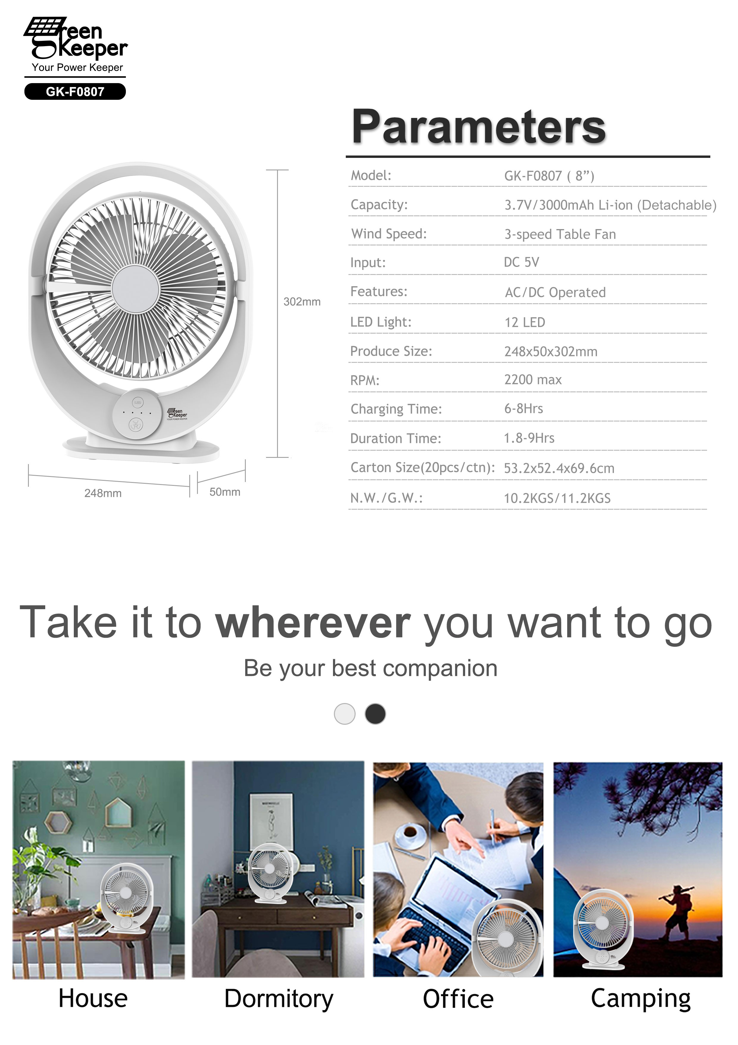 Not only does this solar table fan with LED light offer practicality, but it also contributes to a greener environment.