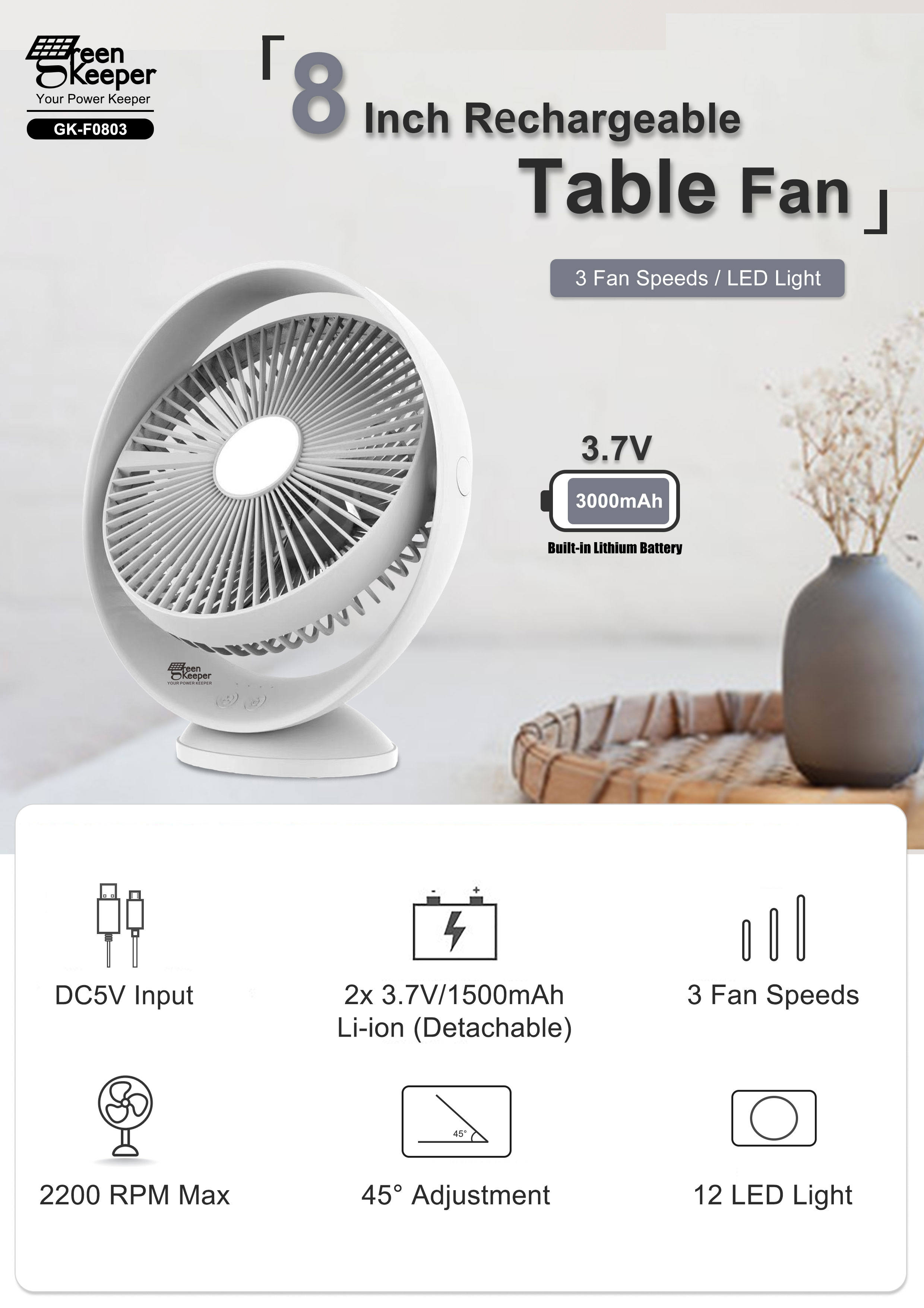 The solar table fan with battery is a remarkable device that combines functionality, portability, and sustainability.
