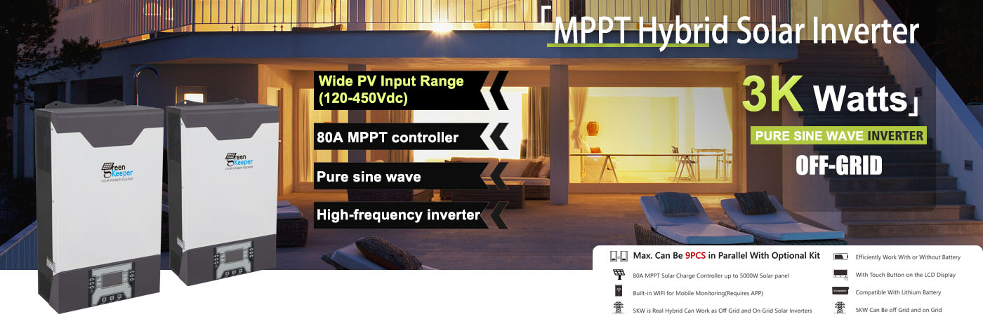 The 5kw hybrid solar inverter is a popular choice for residential use due to its size and energy output.