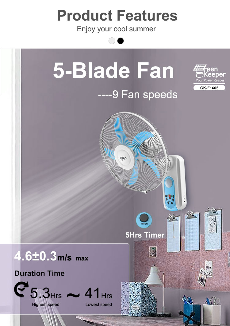 rechargeable wall fan