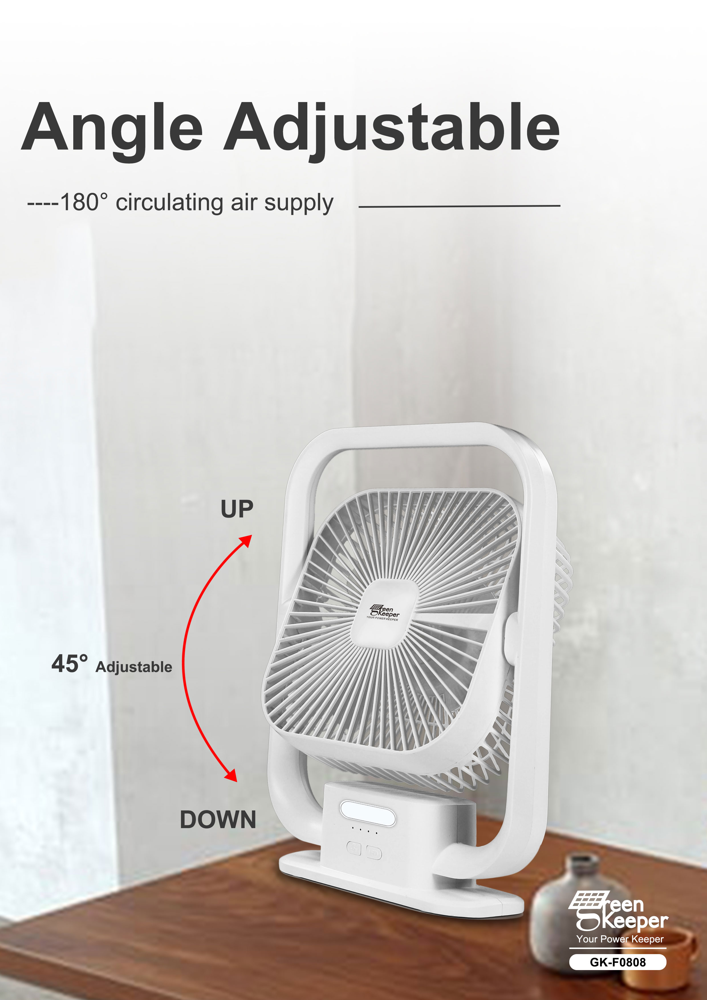 The portable solar fan with LED litht is a versatile device that combines the convenience of a rechargeable fan with the functionality of a built-in LED light.