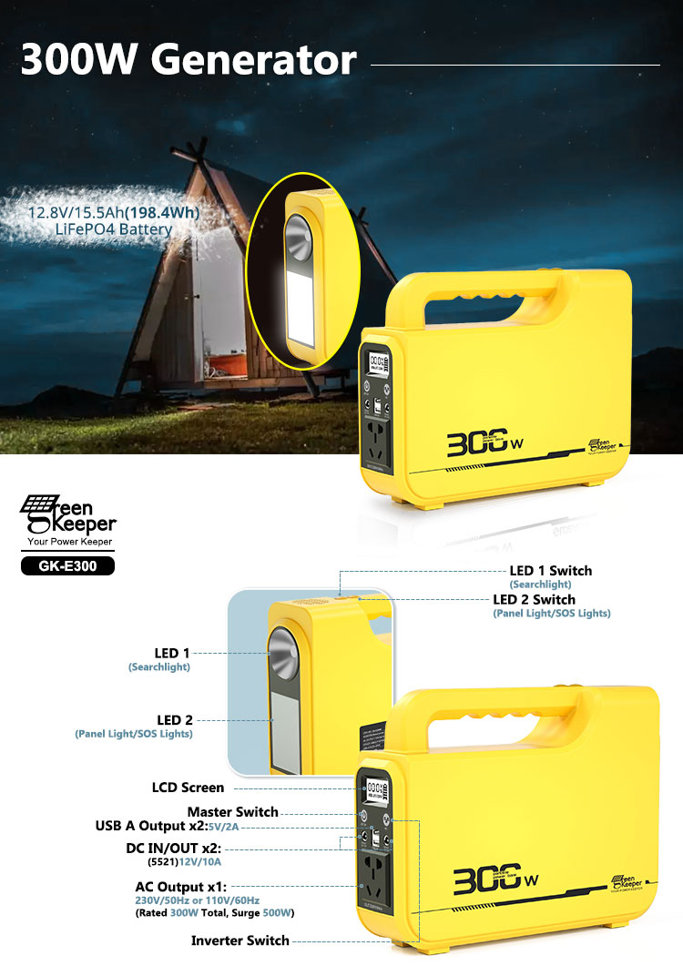 portable solar generator power station