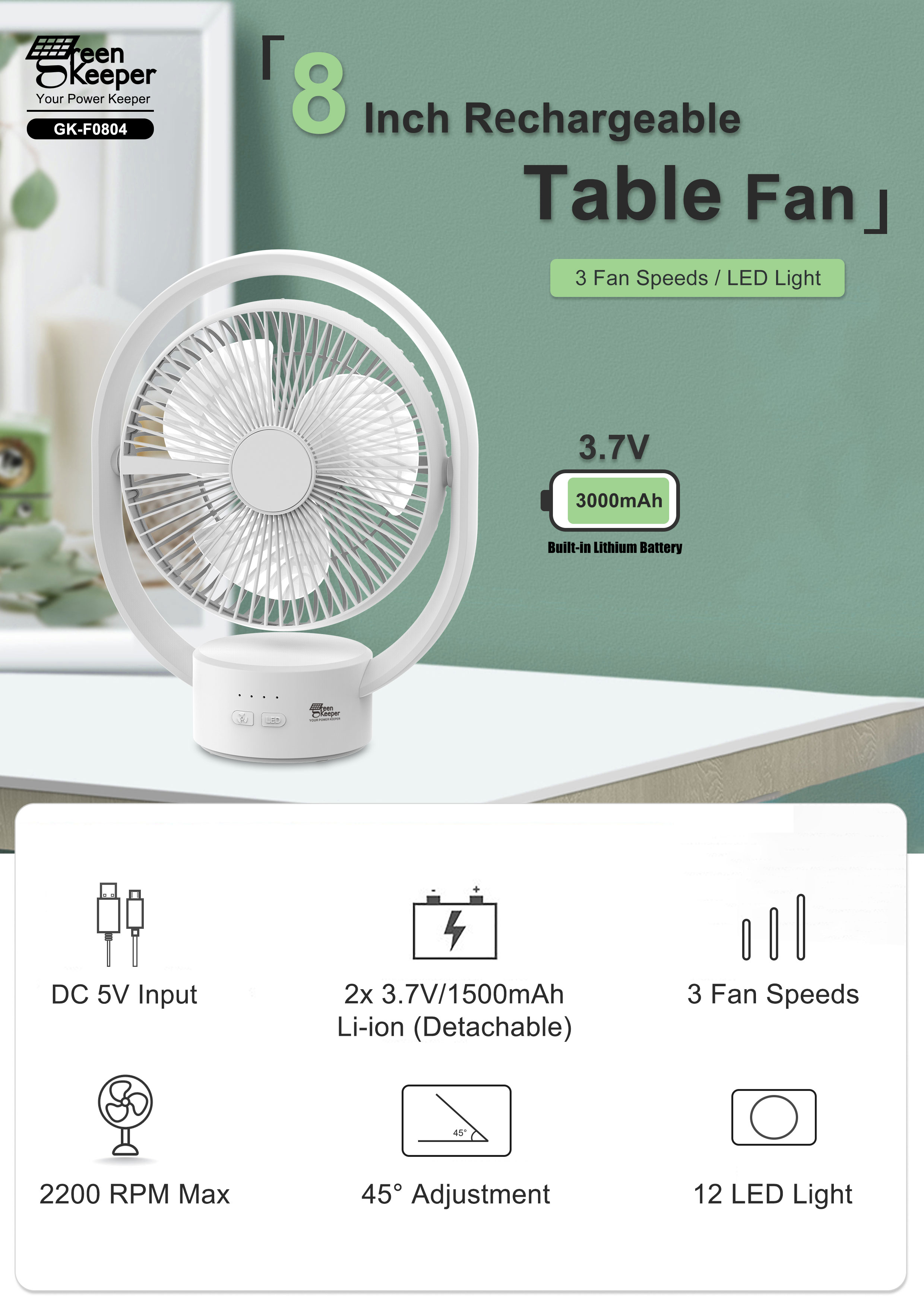 The solar table fan with battery is a remarkable device that combines functionality, portability, and sustainability.