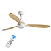 Wood Blades Led Ceiling Fan With Light Remote Control Fanplus