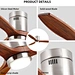 Solid wood BLDC flush mount ceiling fan Fanplus