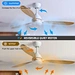 Wood Blades Led Ceiling Fan With Light Remote Control Fanplus