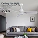 European ABS Ceiling Fan LED light Fanplus