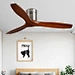 Solid wood BLDC flush mount ceiling fan Fanplus