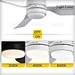 European ABS Ceiling Fan LED light Fanplus