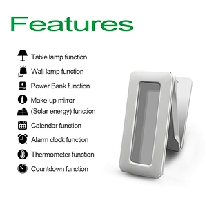 Solar charging led desk lamp with battery
