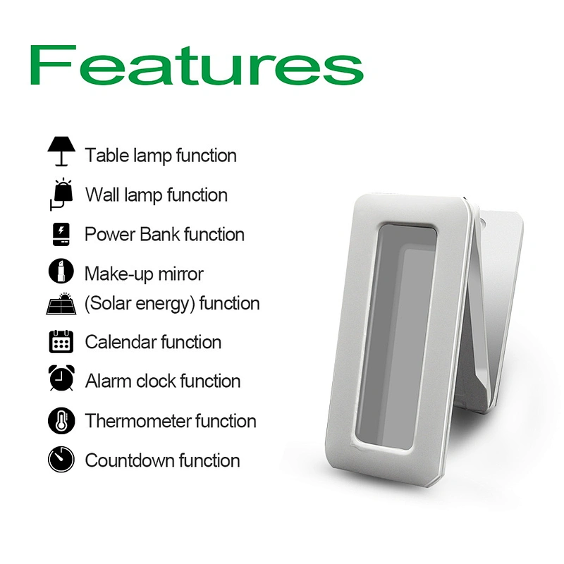 Solar charging led desk lamp with battery