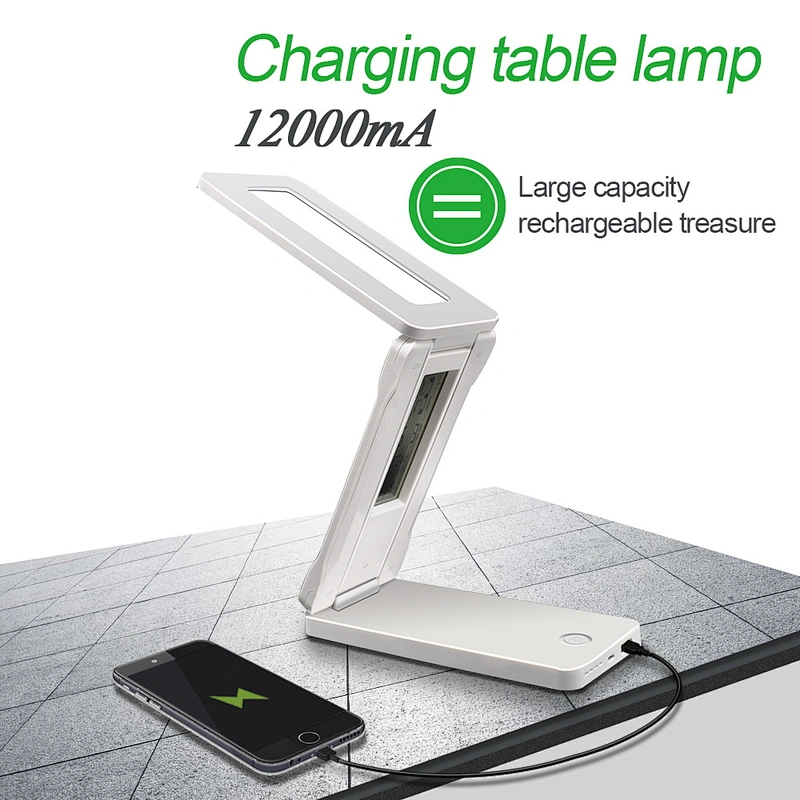 Solar charging led desk lamp with battery