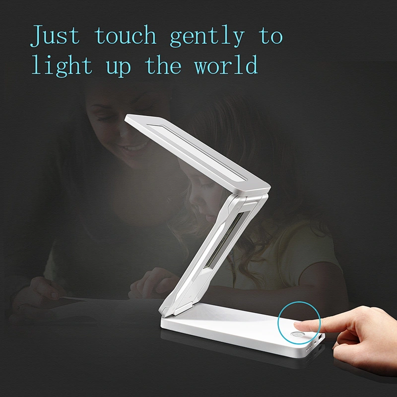 Solar charging led desk lamp with battery
